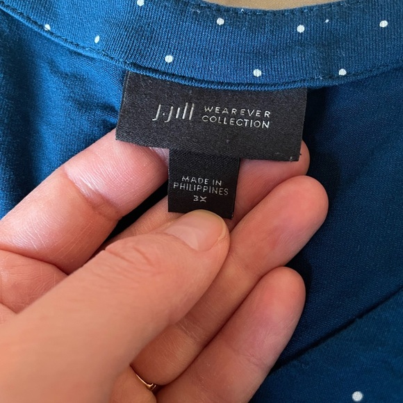 J. Jill super soft Rayan blend navy top size 3x with small dot detail - Picture 3 of 6